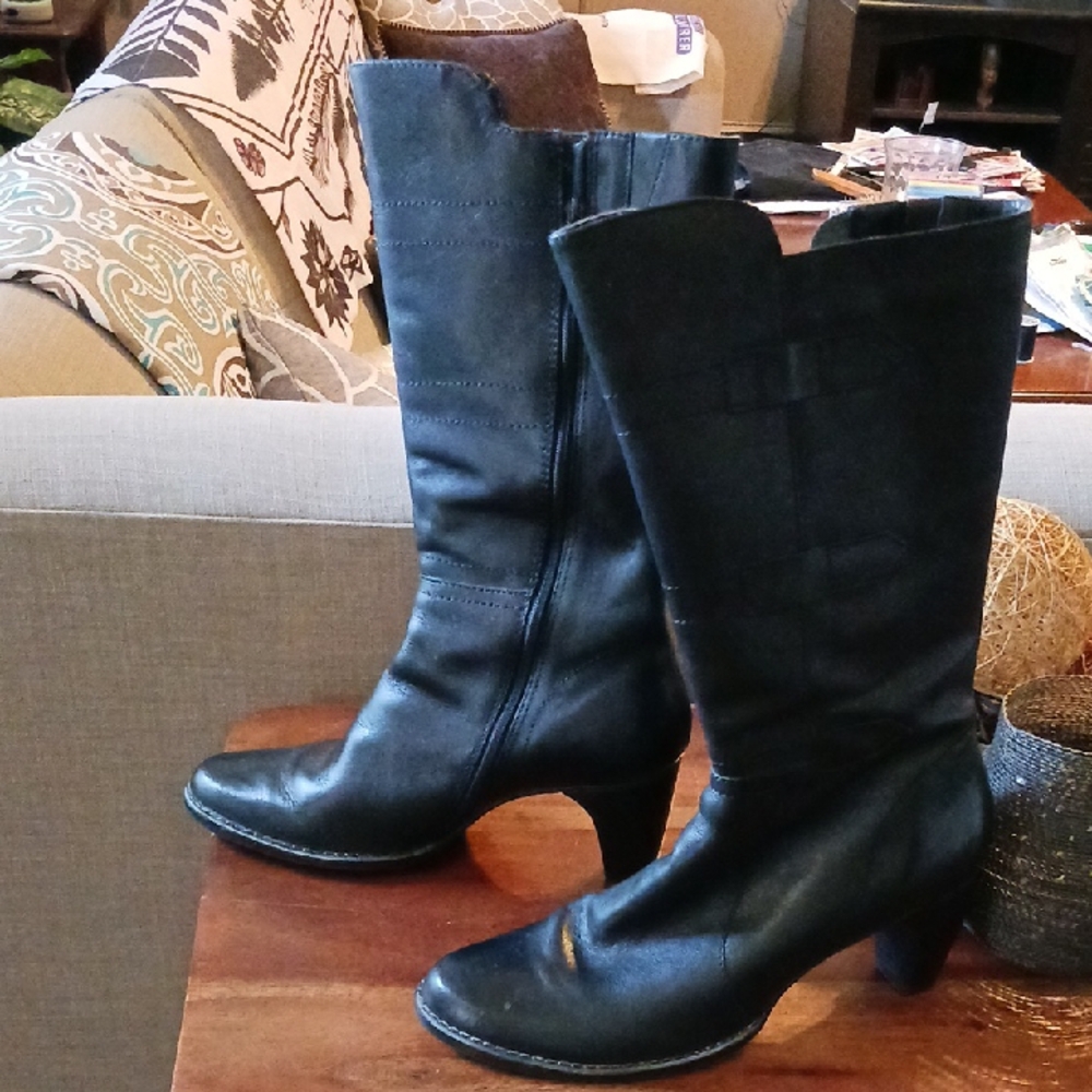 Unbranded Black Heeled Boots for Women